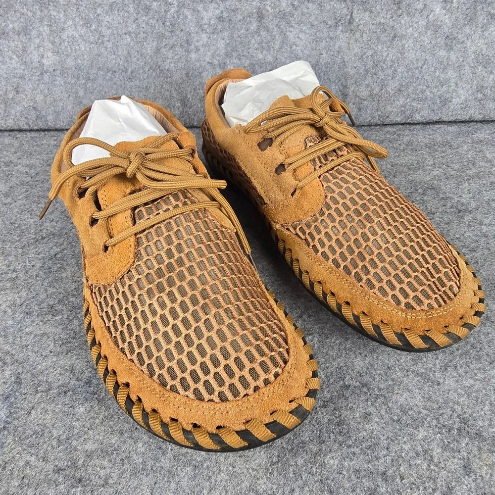 Louechy Zayton Men 12 EU 46 Brown Mesh Water Shoes Hiking Loafers Camp Moccasins